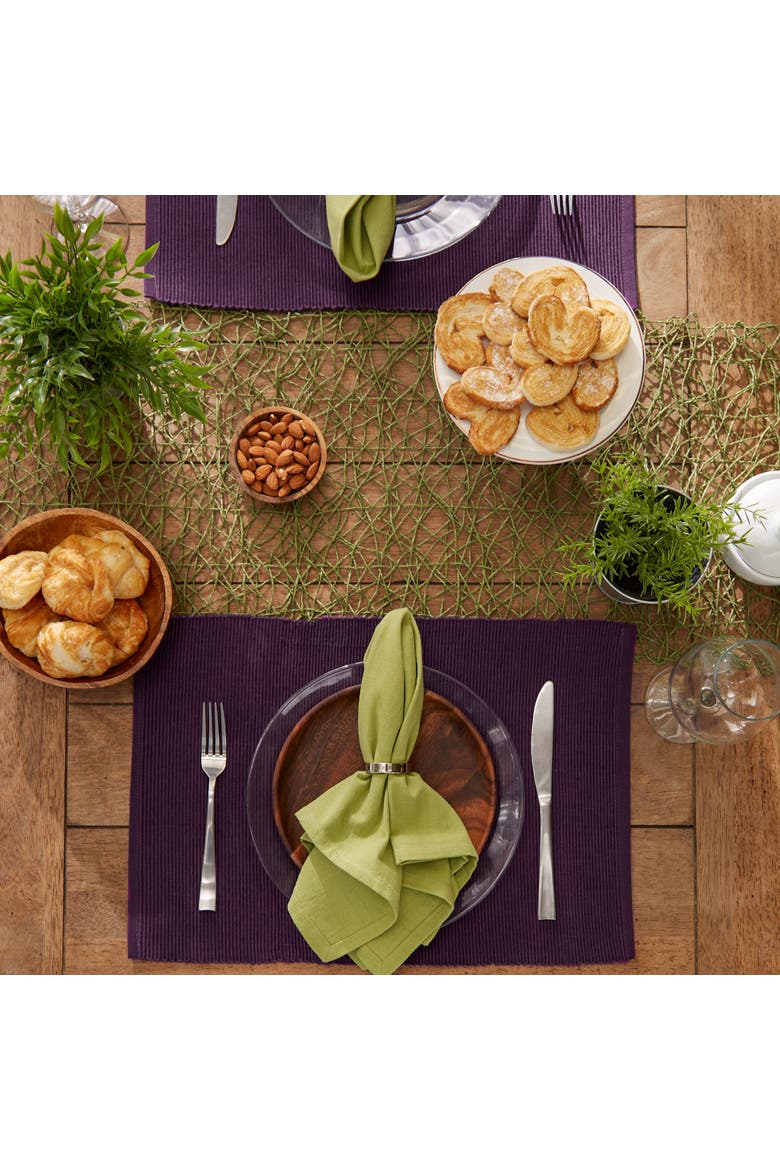 Everyday Ribbed Placemat Set/6, Alternate, color, Eggplant