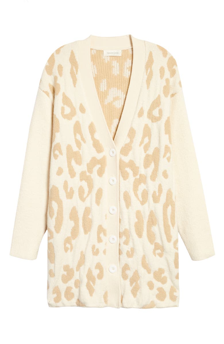 Treasure & Bond Leopard Cotton Blend Cardigan, Main, color, 