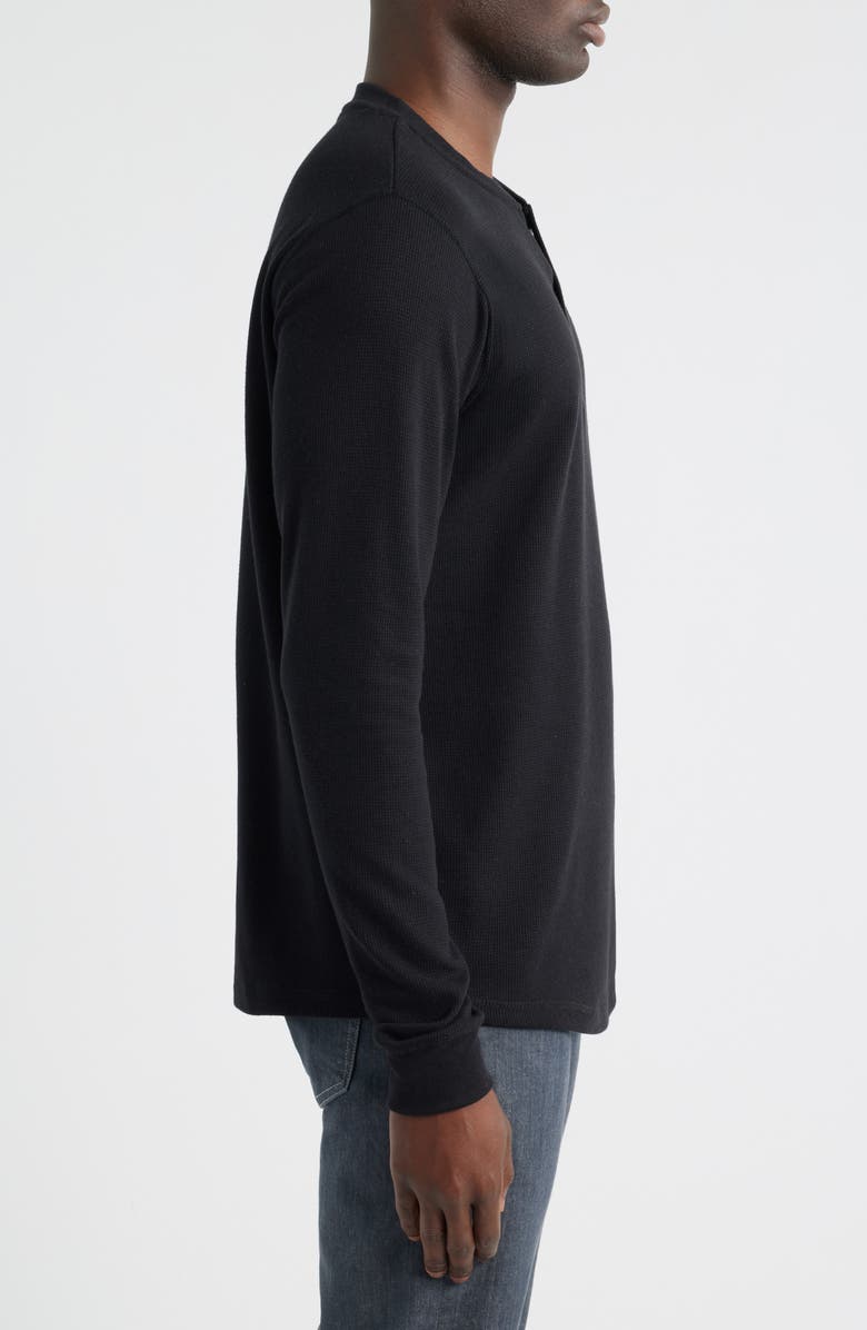 James Campbell Calico Waffle Stitch Henley, Alternate, color, Black