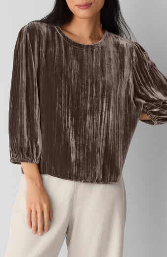 Eileen Fisher Bubble Sleeve Velvet Top
