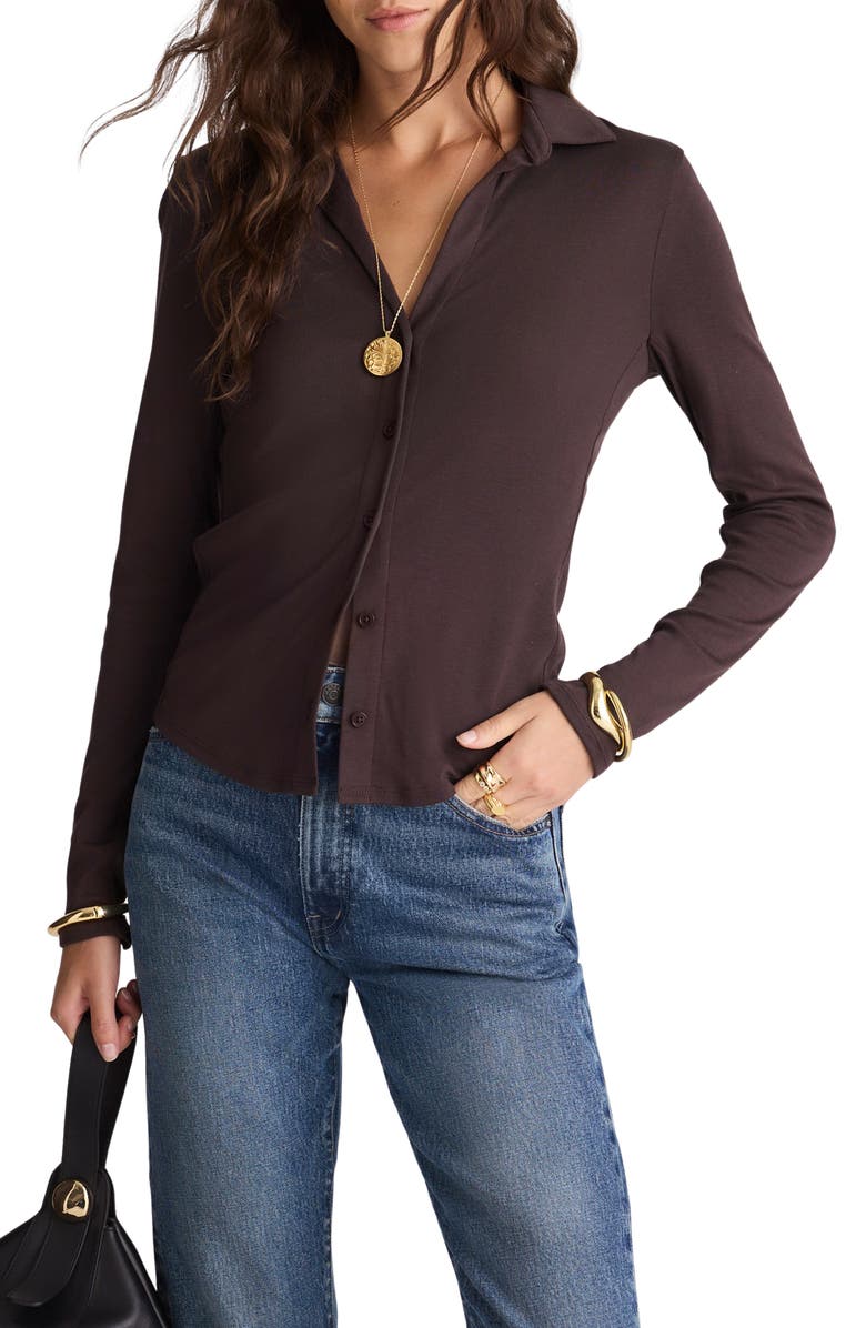 Madewell Camp Long Sleeve Button-Up Shirt, Main, color, Molasses