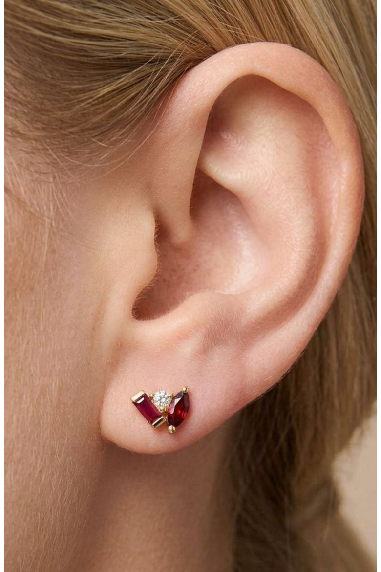 Seraphina Garnet Stud Earrings, Alternate, color, Garnet