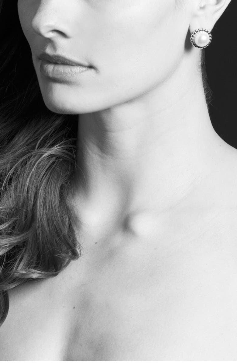 LAGOS Luna Freshwater Pearl Fluted Earrings, Alternate, color,