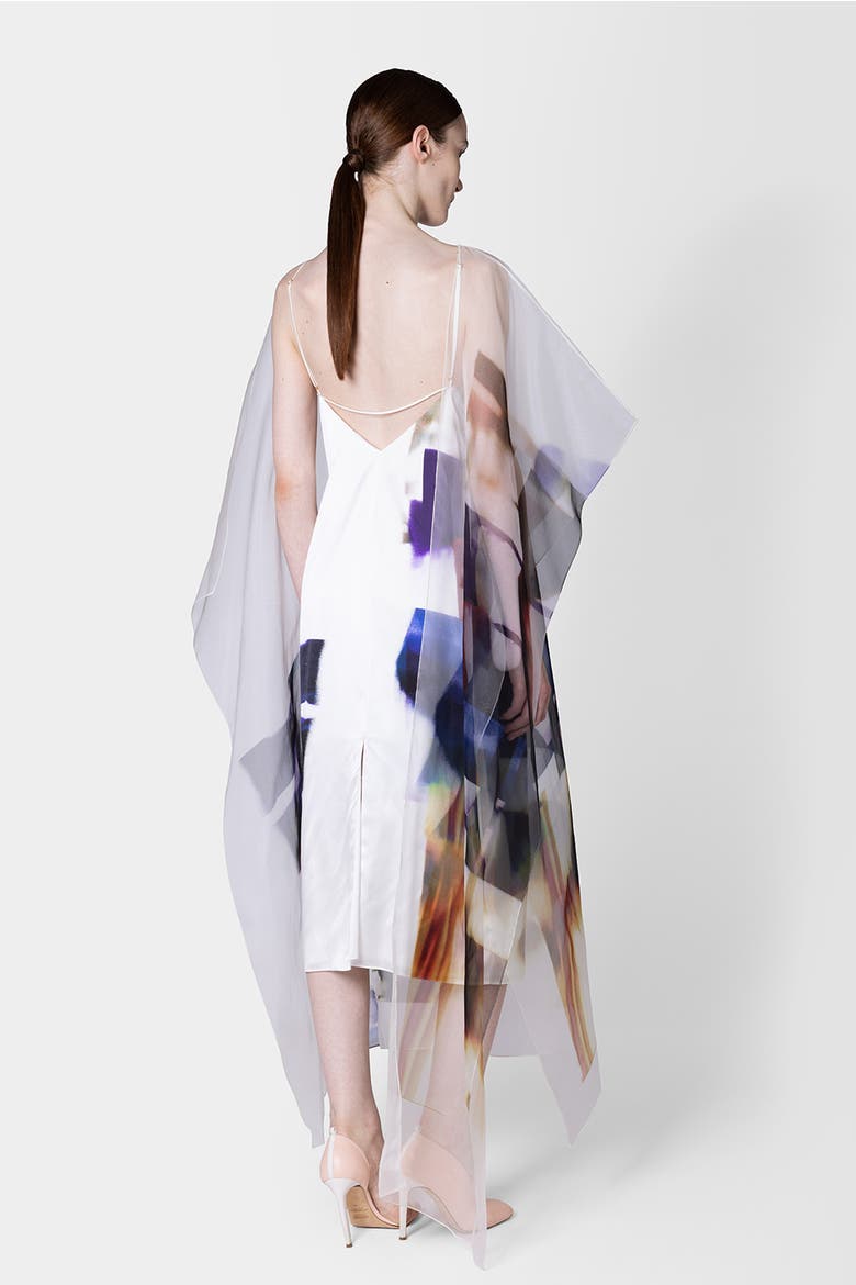 Eren Floaty Organza Overlay Shift Dress, Alternate, color, Photomix Violet