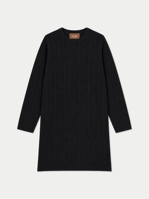 Cashmere Longline Cable Sweater