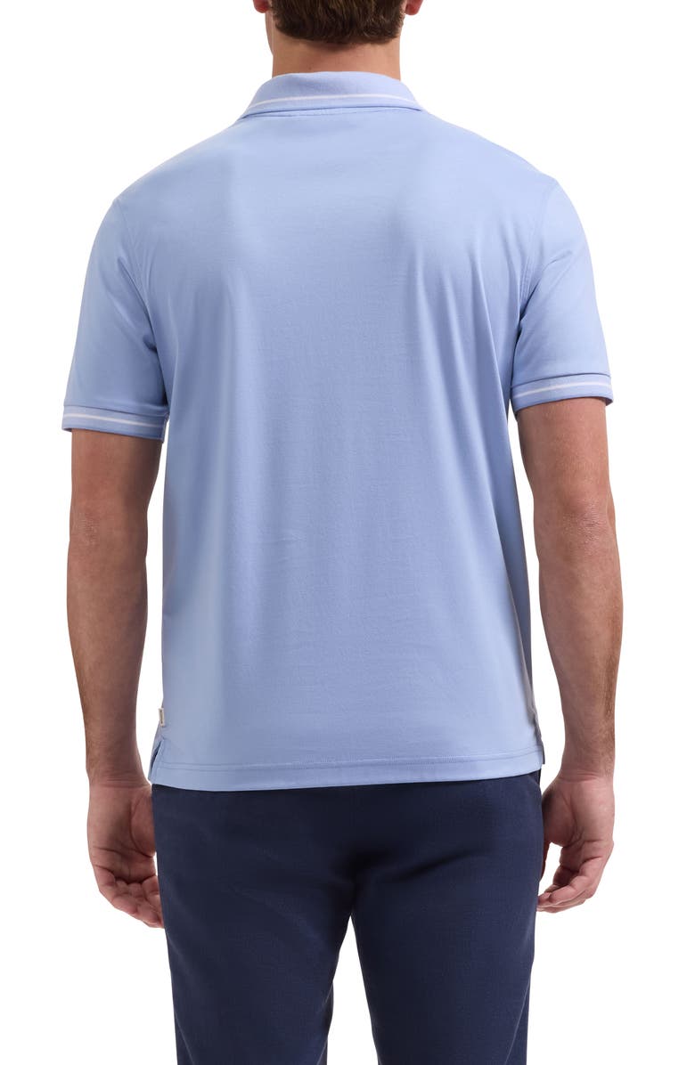 Bugatchi Pima Cotton Johnny Collar Polo, Alternate, color, Air Blue