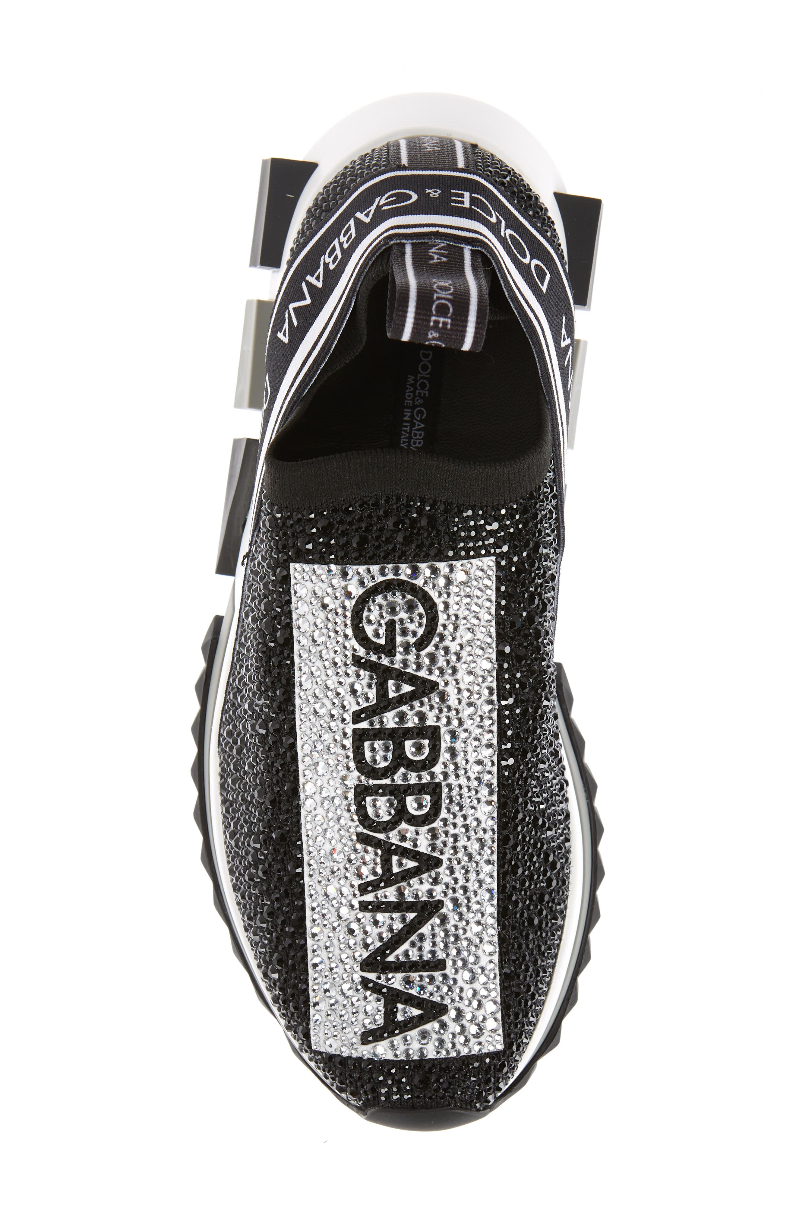 Dolce&Gabbana Sorrento Jeweled Logo Sneaker, Alternate, color, 