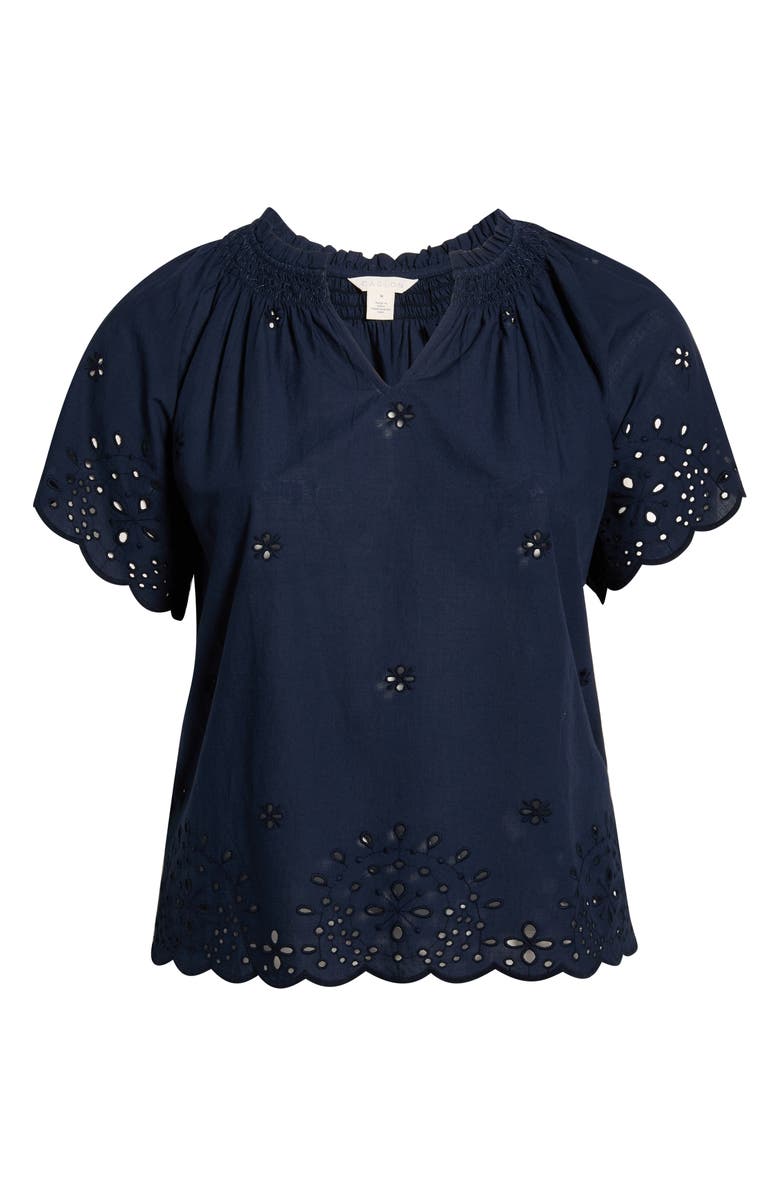Caslon<sup>®</sup> Cotton Eyelet Top, Alternate, color, Navy Still