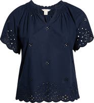 Caslon® Cotton Eyelet Top