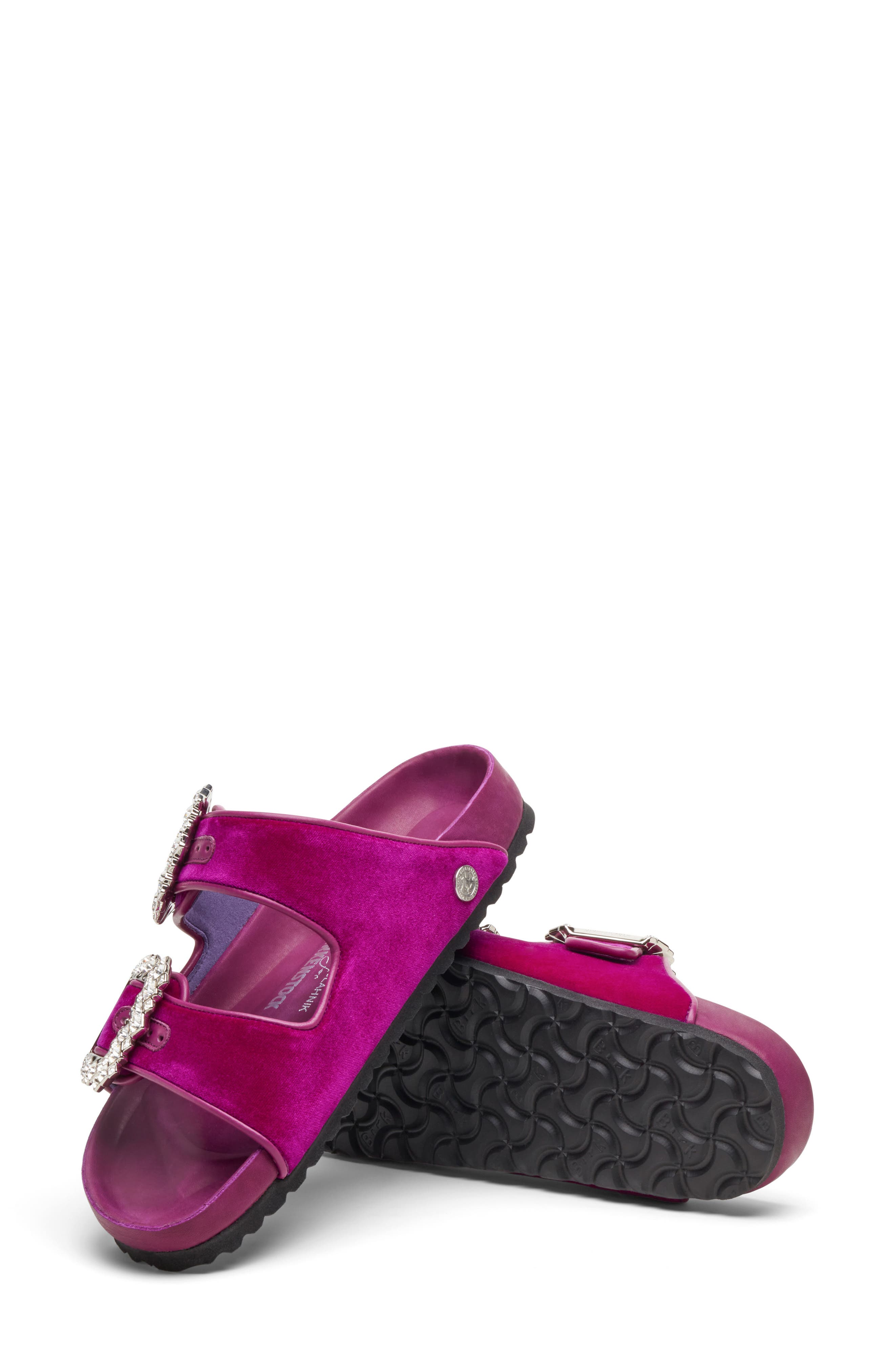 BIRKENSTOCK X MANOLO Blahnik Arizona Crystal Buckle Slide Sandal, Alternate, color, 