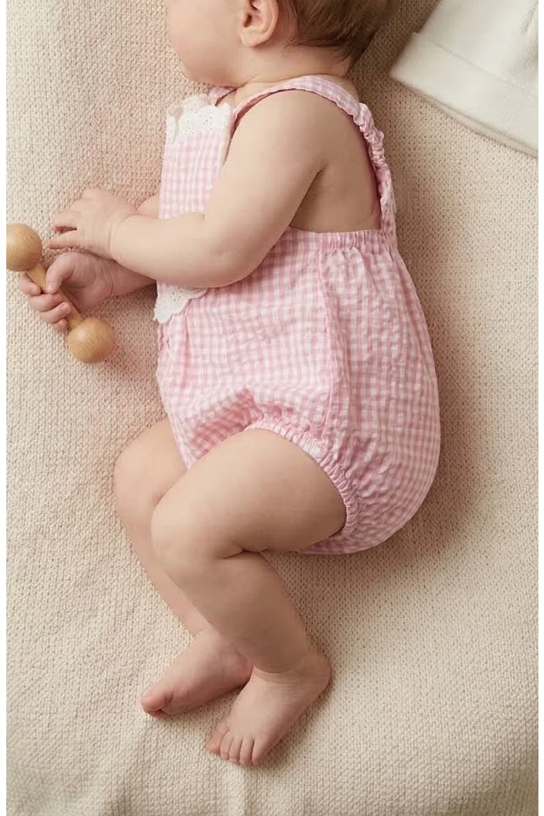 Seersucker Heart Romper, Alternate, color, PINK/ WHITE