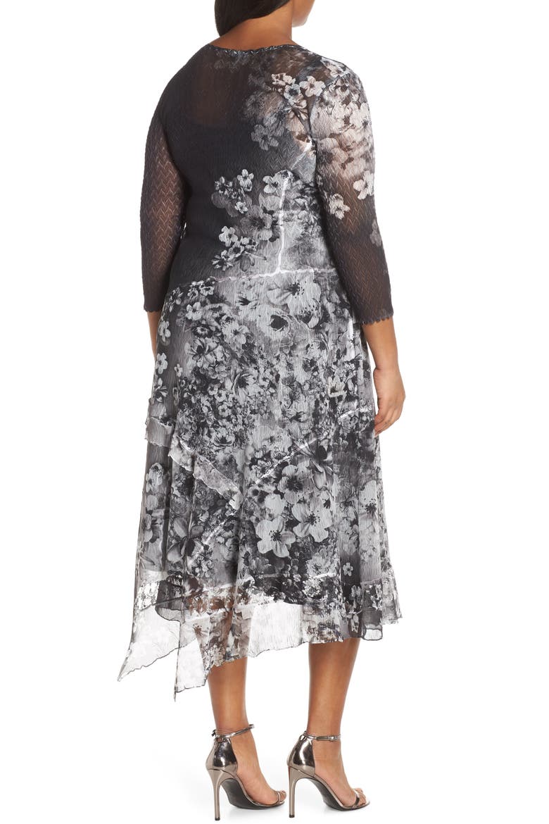 Handkerchief Hem Cocktail Dress, Alternate, color, MOONLIGHT BLOOM
