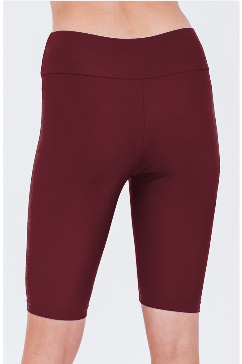 Long Bike Swim Shorts, Alternate, color, Wine
