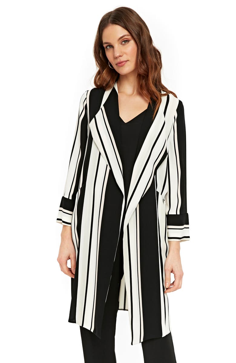Wallis Cut About Stella Stripe Duster Coat, Alternate, color, 