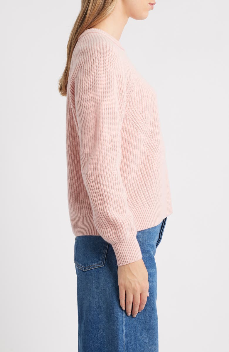 MARGARET O'LEARY Brittany Crewneck Cashmere Sweater, Alternate, color, Blush