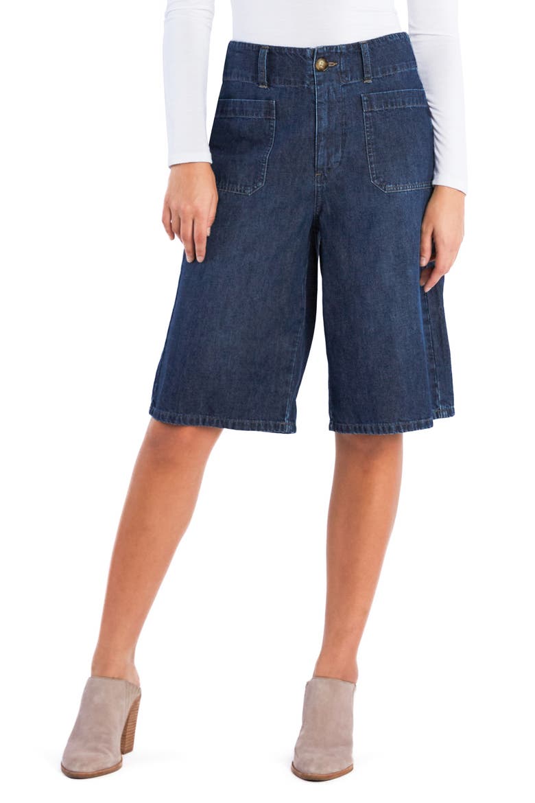 Effortless Denim Shorts, Main, color, BLUE SEA