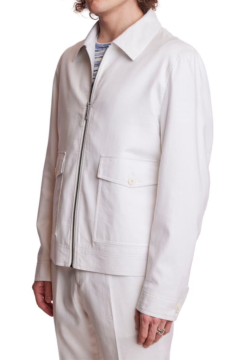 Milo Slim Fit Linen Blend Bomber Jacket, Alternate, color, WHITE LINEN