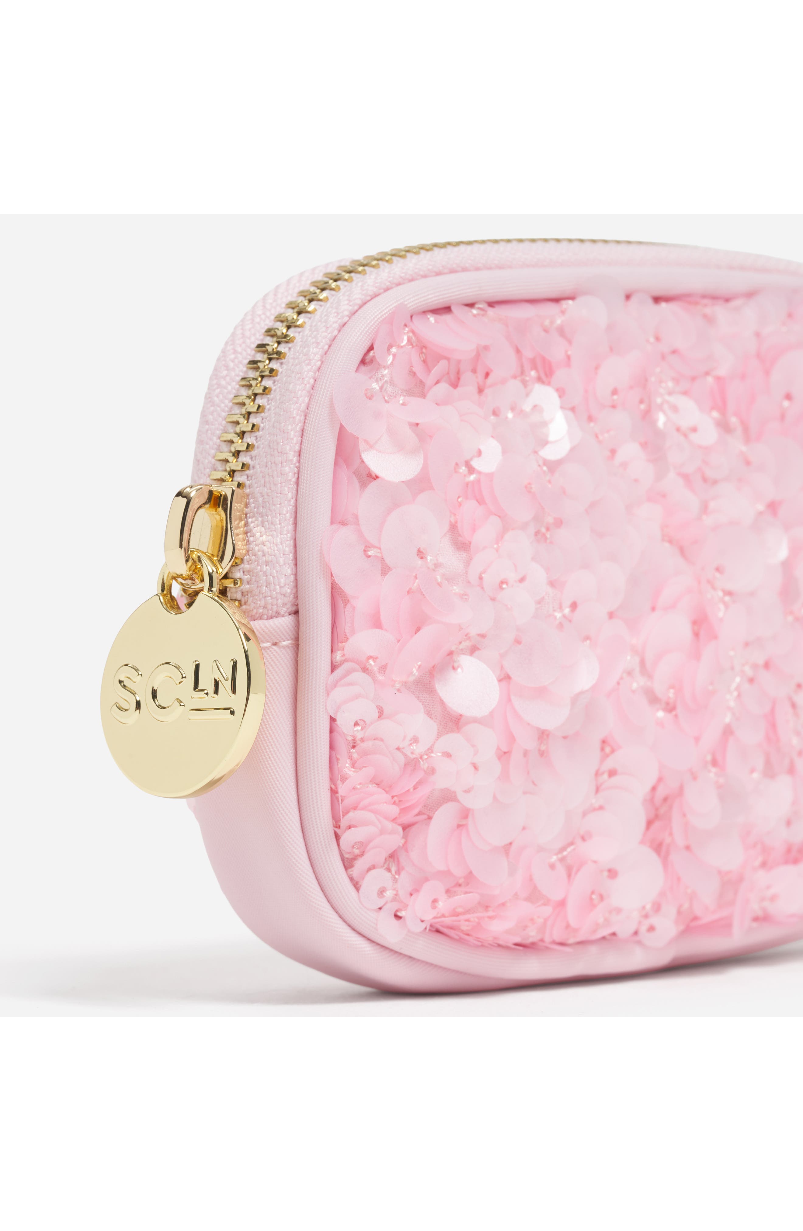 Stoney Clover Lane Micro Sequin Pouch, Alternate, color, Pink