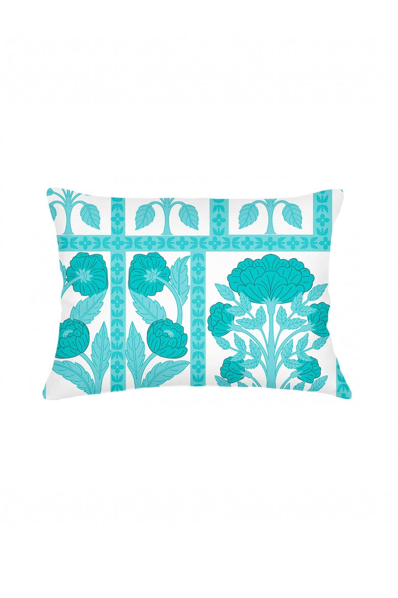 Blossom Field Linen Pillow Cover Only, Alternate, color, Teal