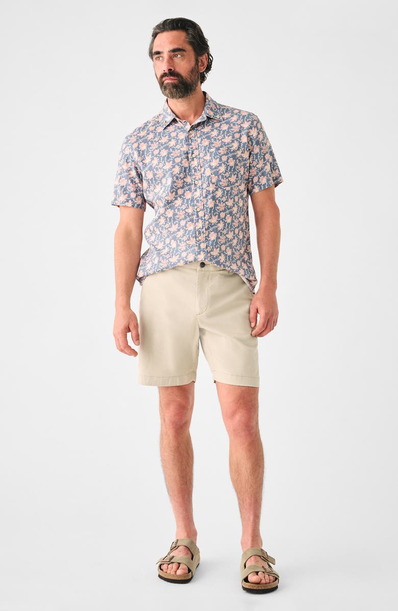 Faherty Breeze Floral Short Sleeve Hemp & Lyocell Button-Down Shirt, Alternate, color, 