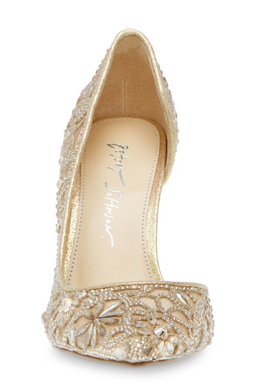 Shop Betsey Johnson Chic Half D'orsay Pump In Light Gold