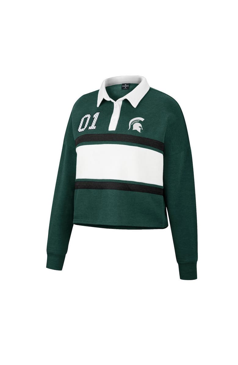 COLOSSEUM Women's Colosseum Green Michigan State Spartans I Love My Job Rugby Long Sleeve Shirt, Alternate, color, 