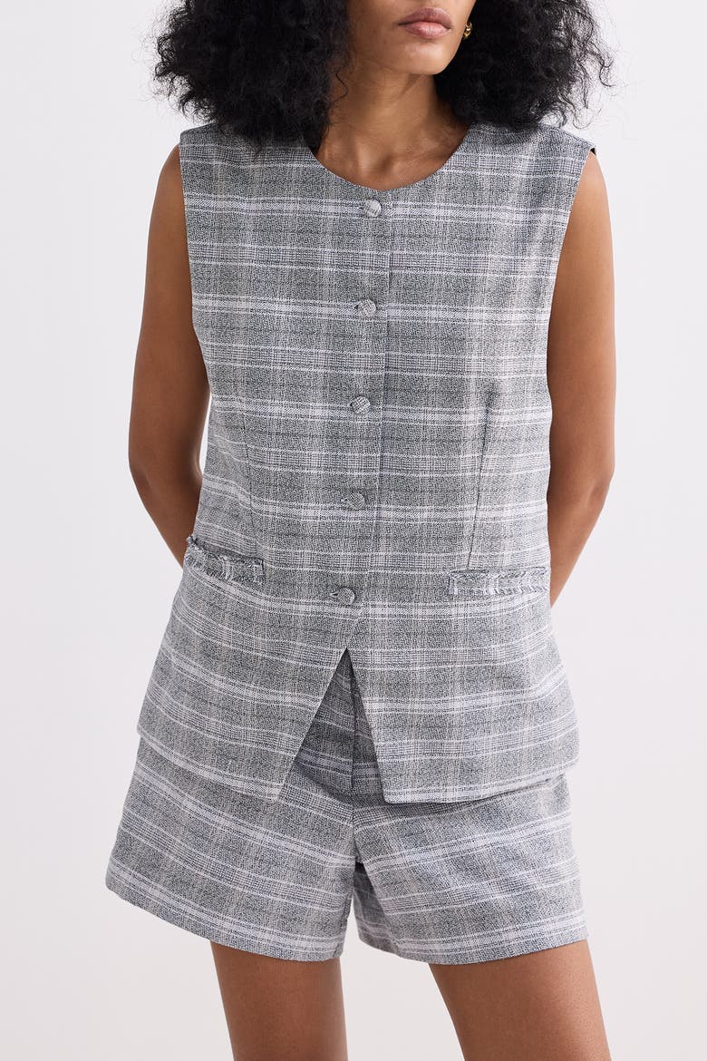 Cotton Tweed Shorts, Main, color, Steel Breeze