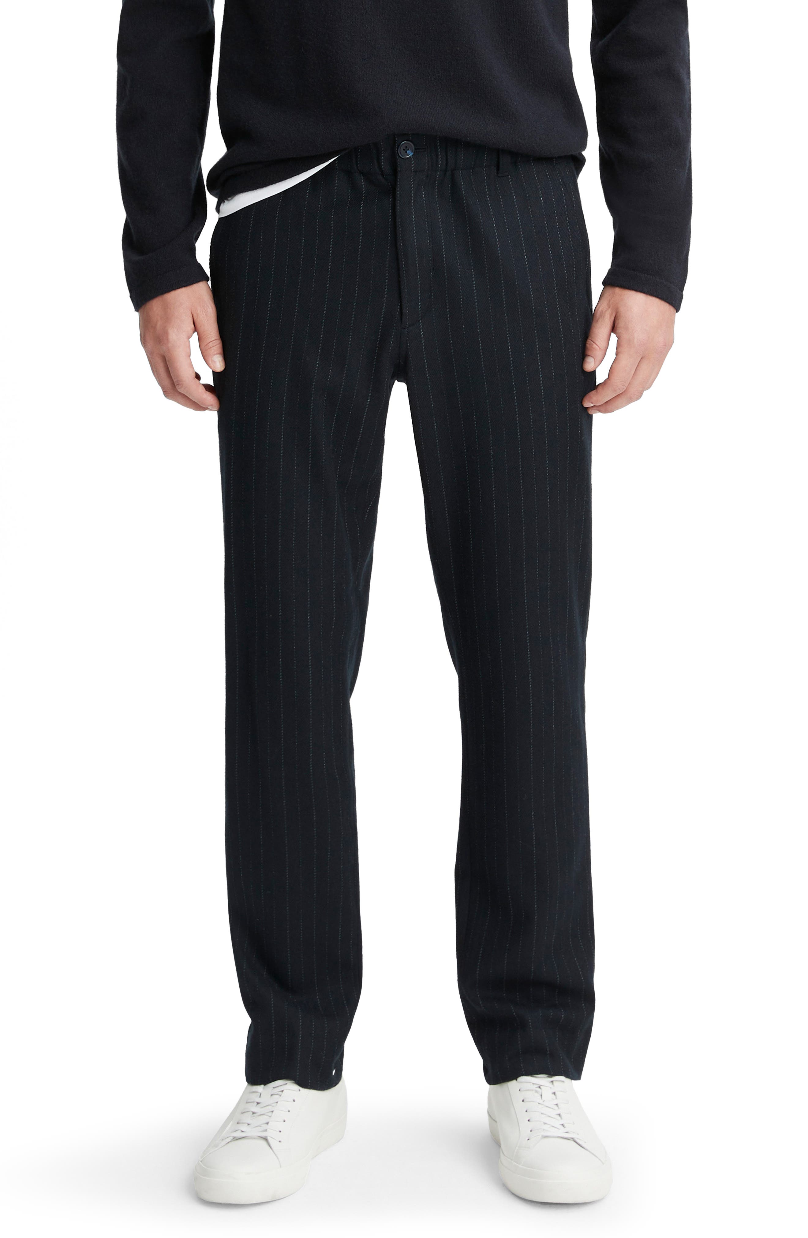 Pinstripe Virgin Wool Blend Pants