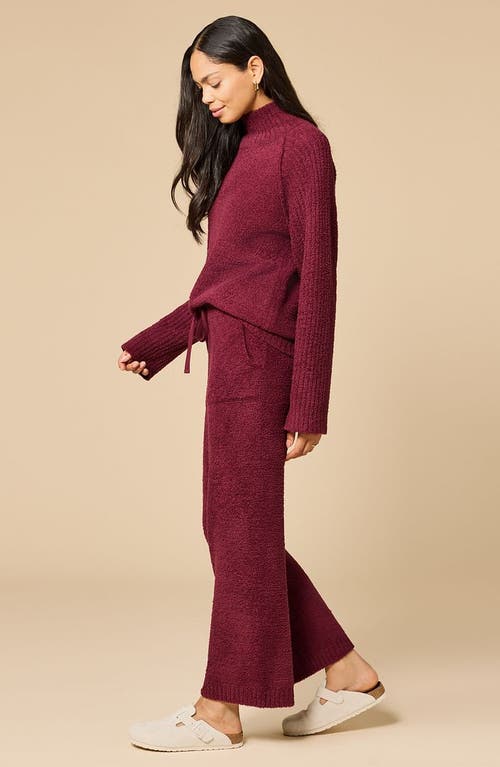 Softies Solid Marshmallow Rib Mock Neck With Long Pant In Brown