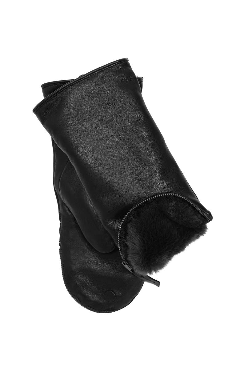 Echo Zip-Top Glove With Faux Fur Lining, Alternate, color, Black