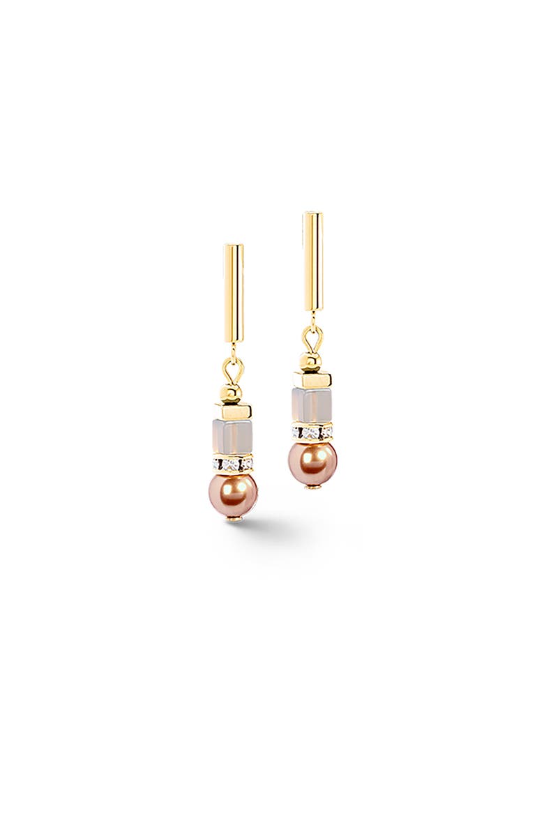 Precious Fusion Offset Earring, Main, color, Champagne-Blush