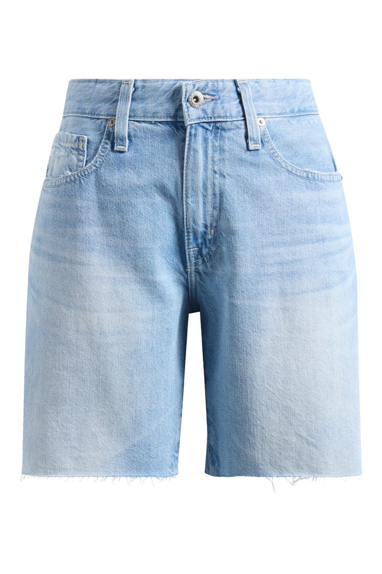 Ex-Boyfriend Raw Hem Mid Length Denim Shorts, Alternate, color, ALLUSION DESTRUCTED