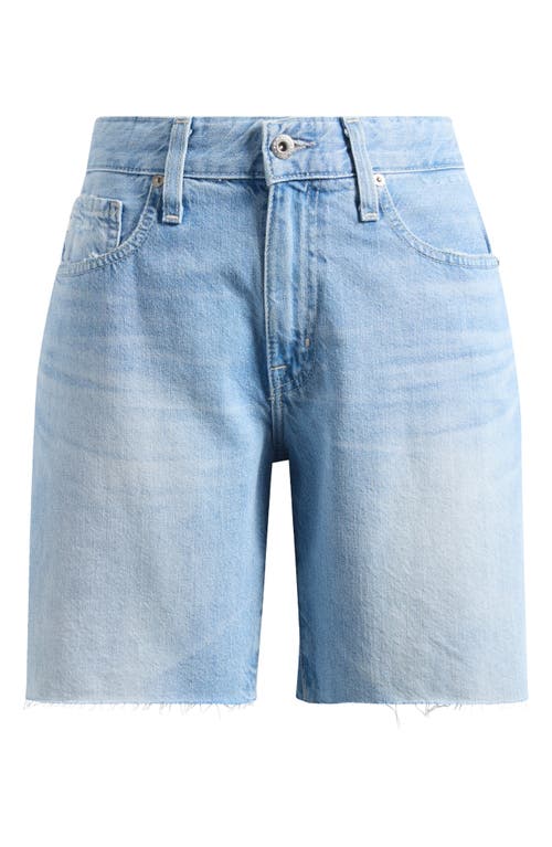 Ag Ex-boyfriend Raw Hem Mid Length Denim Shorts