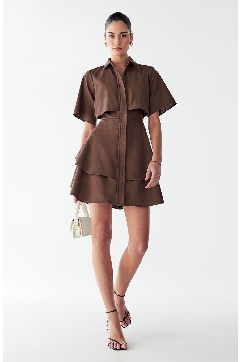 Hugh Layered Dress, Alternate, color, Chocolate