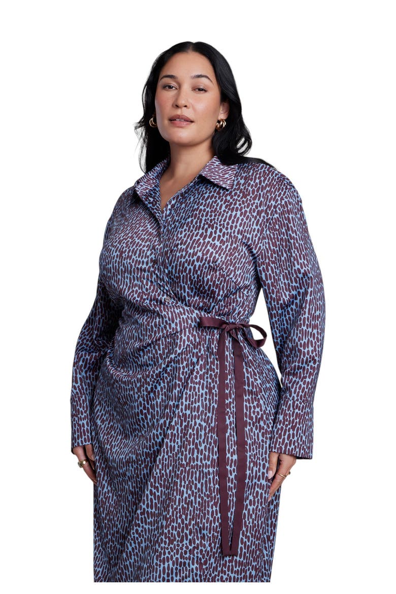 Wrap Detail Maxi Dress (plus), Alternate, color, DOTS OF BURGUNDY