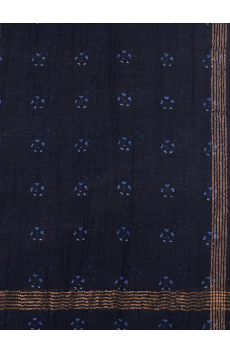 GERARD DAREL Daphne Floral Tassel Trim Scarf, Alternate, color, Navy Blue