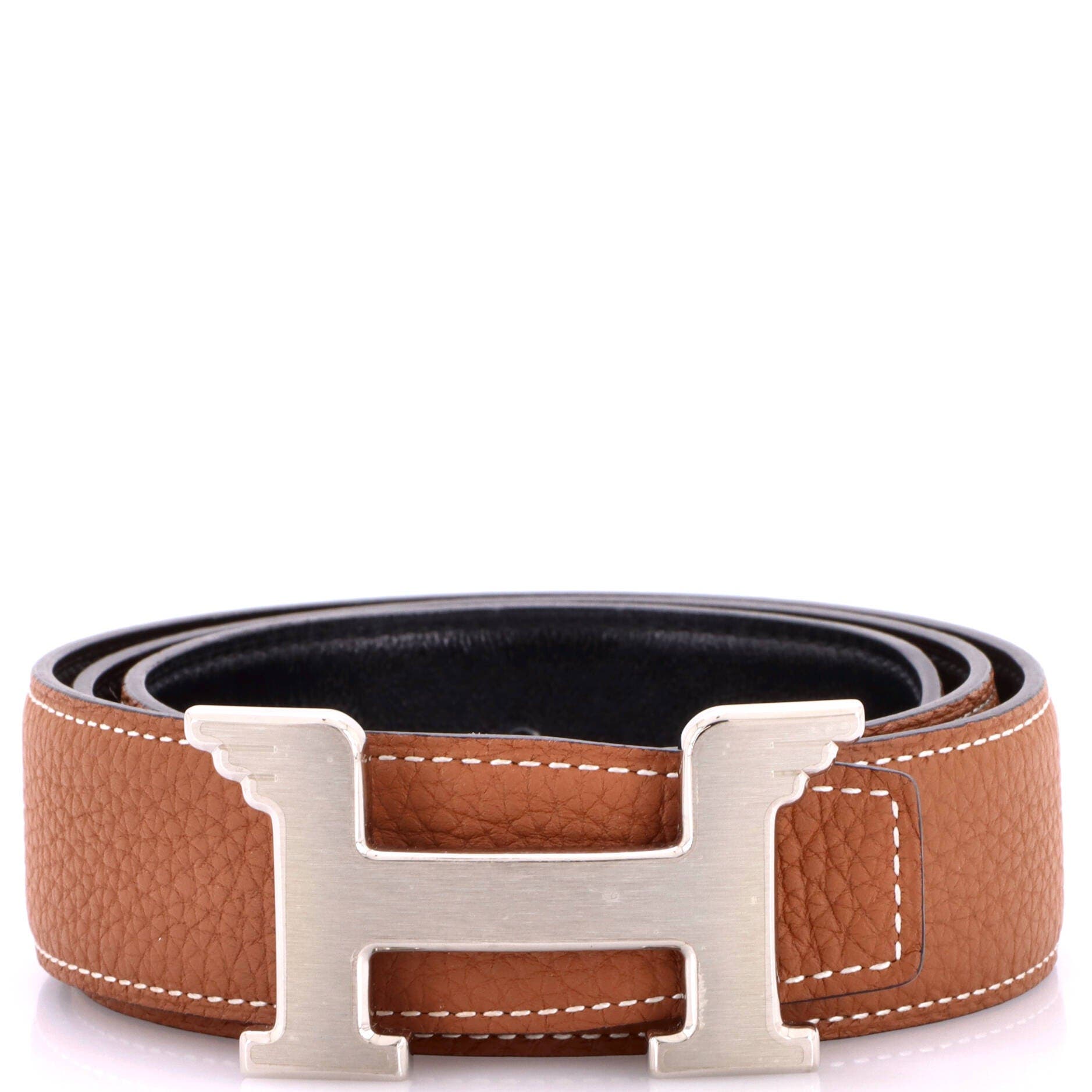 Pegase H Reversible Belt Leather Medium, Main, color, Brown