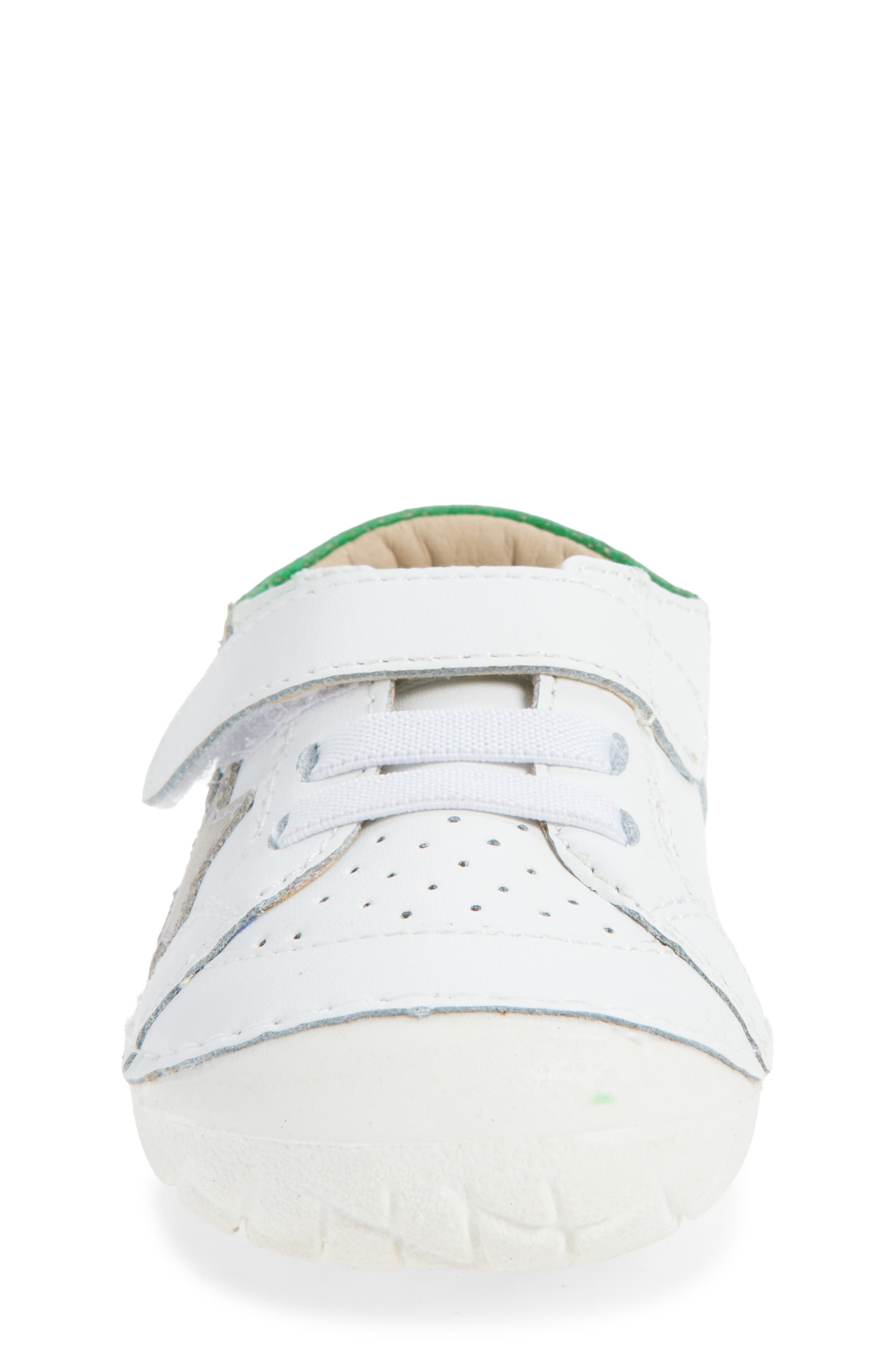Kids' 4114 Pavesta Sneaker, Alternate, color, SNOW / NEON GREEN