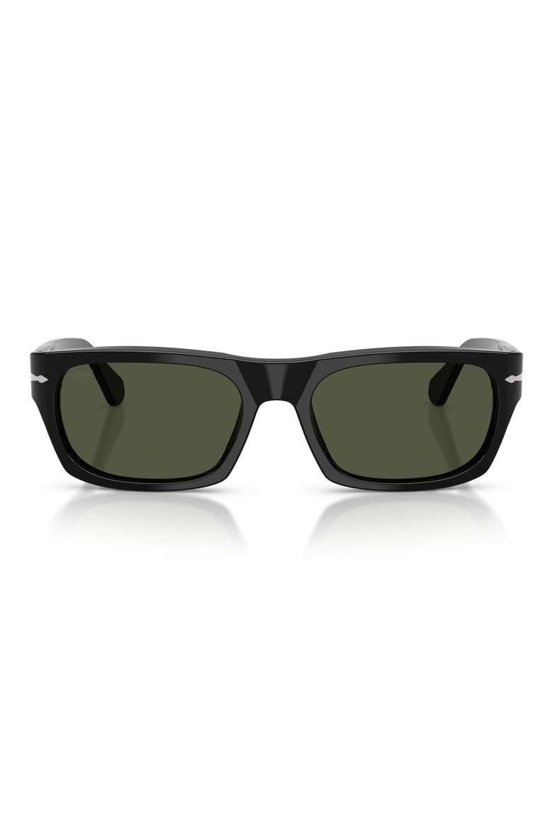 58mm Rectangular Sunglasses, Main, color, BLACK / GREEN
