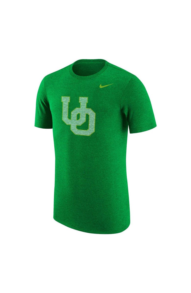 Nike Men's Nike Heather Kelly Green Oregon Ducks Vintage Logo Tri-Blend T-Shirt, Alternate, color, 