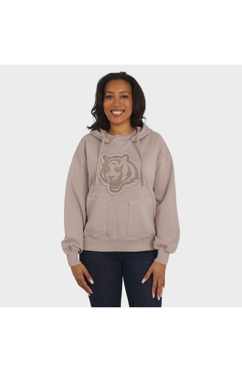 WEAR by Erin Andrews Women's WEAR by Erin Andrews Tan Cincinnati Bengals Washed Pullover Crewdie, Alternate, color, Tan