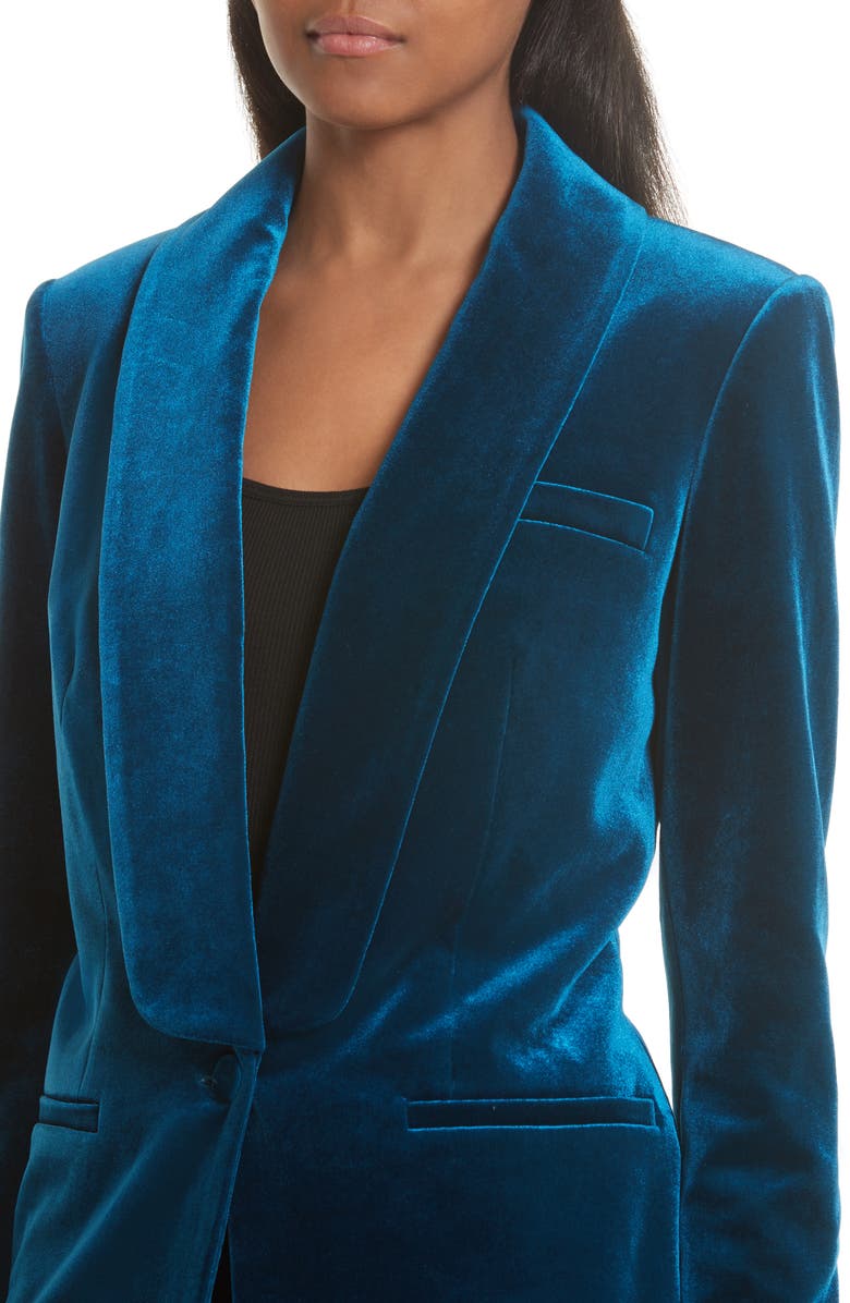 Self-Portrait Velvet Blazer, Alternate, color, 