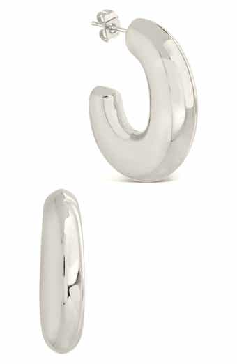 Sterling Forever Avril Hoop Earrings