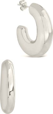 Sterling Forever Avril Hoop Earrings