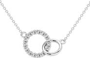 Bliss Diamond 1/3Ct Mini Duet Circle Diamond Necklace 14k Gold Pendant Lab Grown 18"