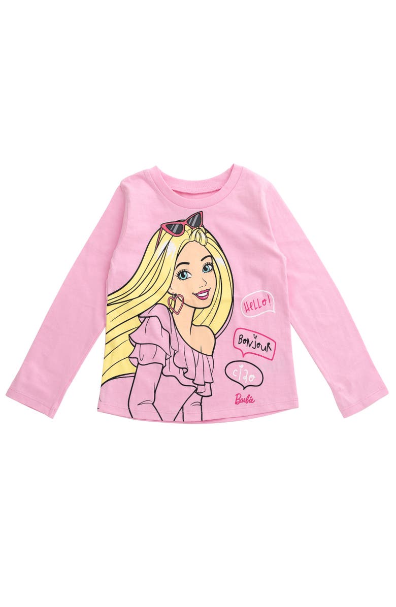 Barbie 2-Pack Long Sleeve T-Shirts, Alternate, color, Pink / Black