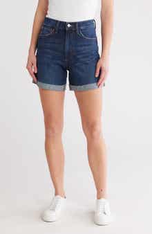 Joe's Cuffed High Waist Mid Thigh Denim Shorts