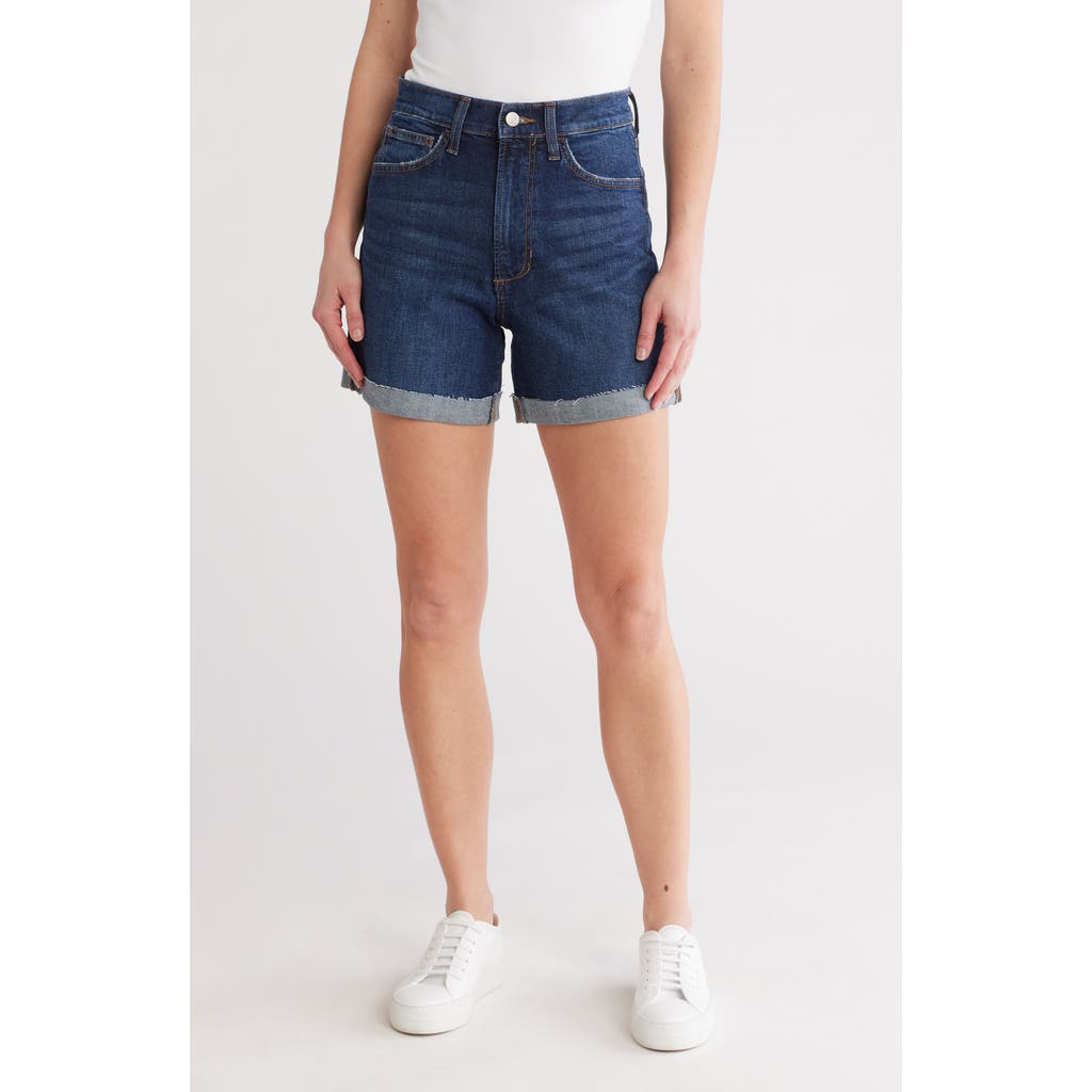 Joe's Cuffed High Waist Mid Thigh Denim Shorts In Latvia