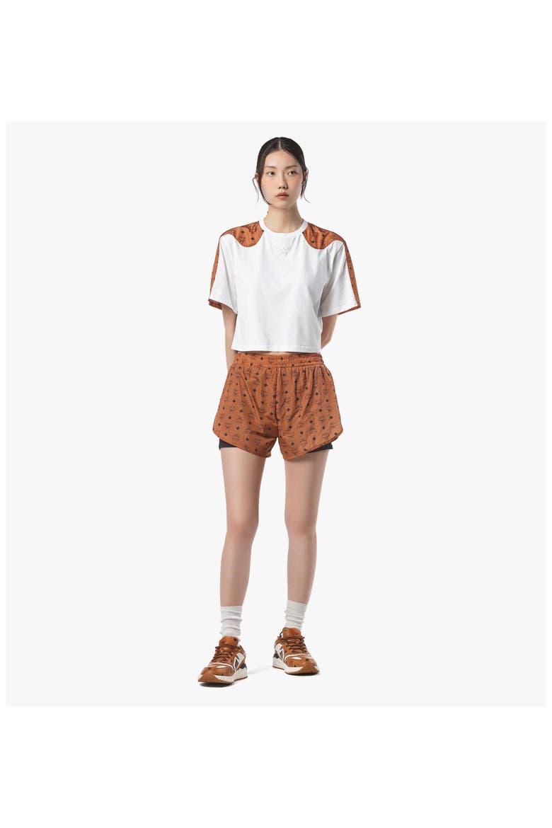 Monogram Print Shorts in ECONYL®, Alternate, color, Brown