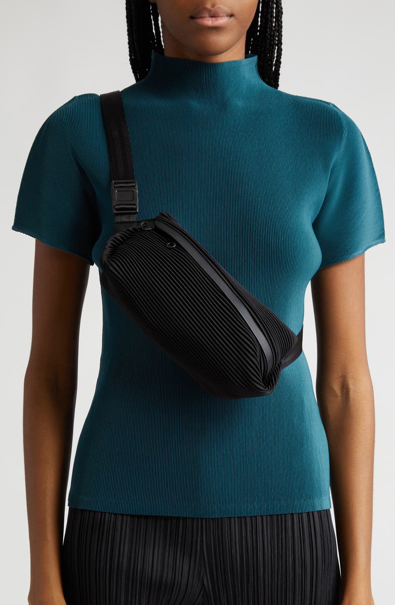 Pleats Please Issey Miyake Bias Pleated Belt Bag, Alternate, color,